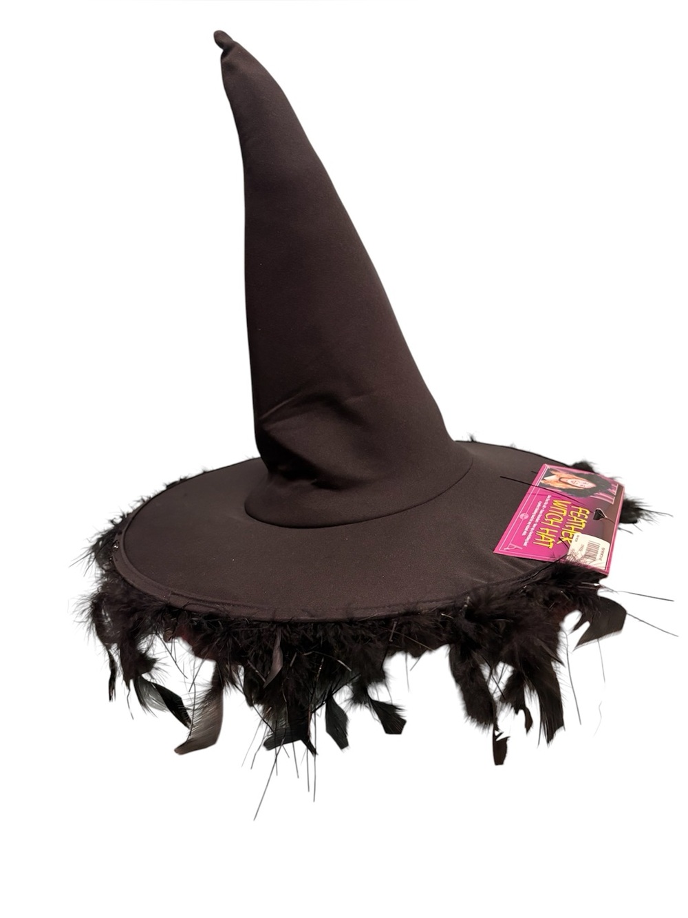 NWT Women’s black feather Halloween witch hat